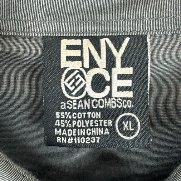 ENYCE Gray Collared Short Sleeve Graphic Casual Button Up Shirt Men's Size XL - Picture 4 of 5
